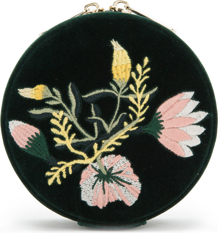 Zoe Embroidered Velvet Travel Round