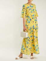 Thumbnail for your product : Borgo de Nor Serena Iris Print Crepe Dress - Womens - Yellow Print