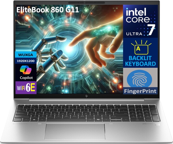 Hp EliteBook 860 G11Laptop 16.0" Wuxga Display (Intel Ultra 7 165U , 64GB DDR5, 2TB PCIe Ssd, Intel Graphics,Fp, 2 TB4, Bt 5.3, Win 11 Pro)