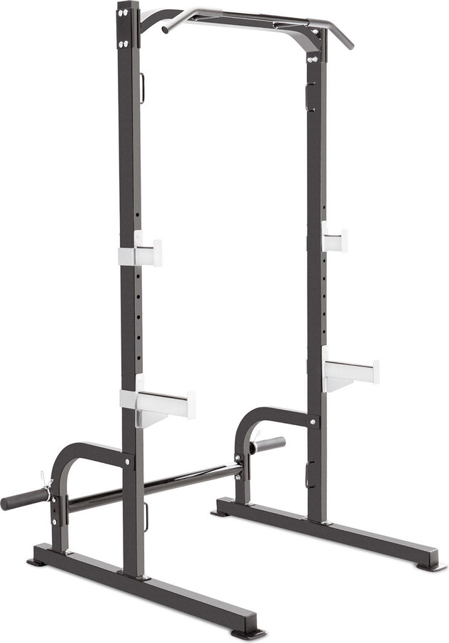 Marcy Half Cage Squat Rack with Adjustable Safety and Bar Catches