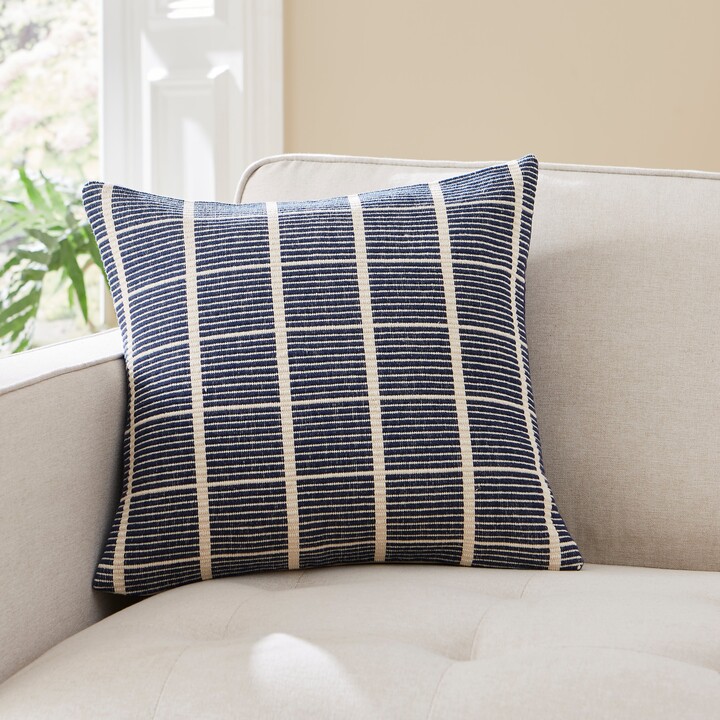 Dunelm Elements Navy Woven Squares Check Cushion Navy ShopStyle