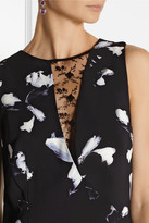 Thumbnail for your product : Thakoon Lace-paneled floral-print cady gown