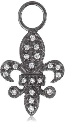 KC Designs Charmed Life" Diamond 14k White Gold Fleur-De-Lis Ear Charm, Finish