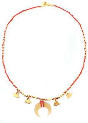 Chan Luu Gold-Tone Horn Bead And Cord Necklace