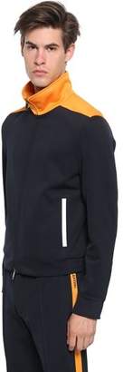 Valentino Techno Jersey Jacket W/ Contrast Collar