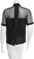 Thumbnail for your product : Victoria Beckham Silk & Wool-Blend Semi-Sheer Top