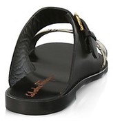 Thumbnail for your product : Ferragamo Cassie Flat Cotton & Leather Sandals