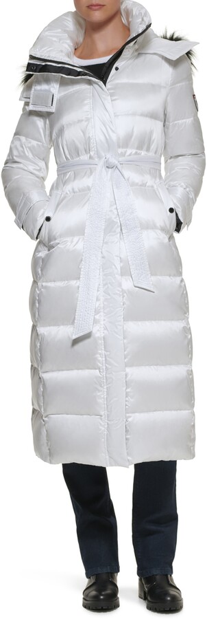 Karl Lagerfeld Paris Down & Polyester Fill Longline Puffer Jacket with Faux  Fur Trim - ShopStyle