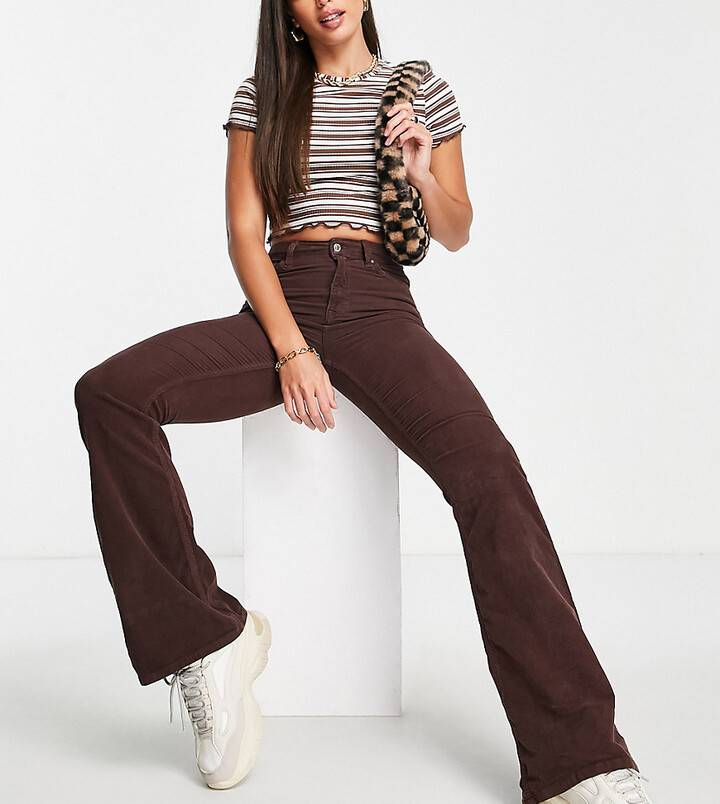 Topshop Tall Jamie corduroy jeans in chocolate - ShopStyle