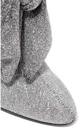 Giuseppe Zanotti Natalie Embellished Glittered Stretch-knit Sock Boots - Silver