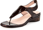 Thumbnail for your product : Taryn Rose Kiara Patent Thong Sandal, Tortoise