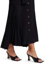 Thumbnail for your product : A.W.A.K.E. Mode Button Front Side Pleat Maxi Skirt