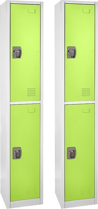 AdirOffice 72'' 2-Tier Green Storage Locker, 2/Pack (629-202-GRN-2PK)