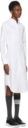 Thom Browne White Classic Button-Down Point Collar Shirt Dress