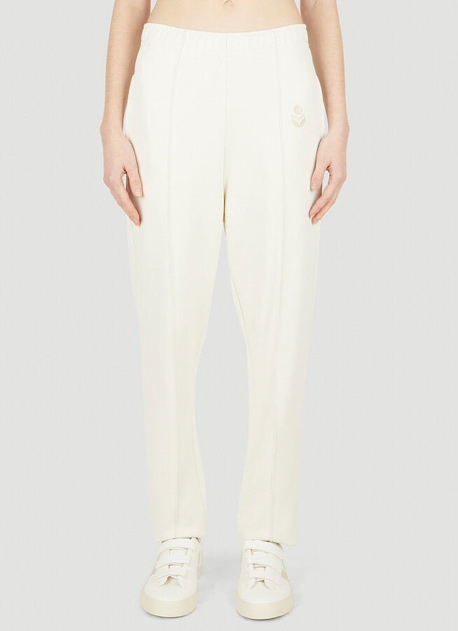 Etoile Isabel Marant Inayae Embroidered Logo Track - Track Pants Beige 36 - ShopStyle