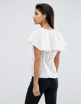 Thumbnail for your product : ASOS Tea Blouse with Button Front & Cape Back