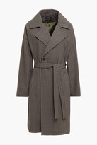 Thumbnail for your product : A.P.C. Belted Prince of Wales checked tweed coat