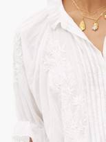 Thumbnail for your product : Juliet Dunn Sequin-embroidered Cotton Midi-dress - White