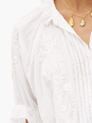 Juliet Dunn Sequin-embroidered Cotton Midi-dress - White