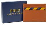 Thumbnail for your product : Polo Ralph Lauren Striped Leather Cardholder - Mens - Camel