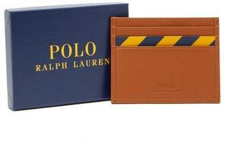Polo Ralph Lauren Striped Leather Cardholder - Mens - Camel