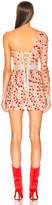Thumbnail for your product : Aadnevik French Lace One Shoulder Mini Dress in Red Floral | FWRD