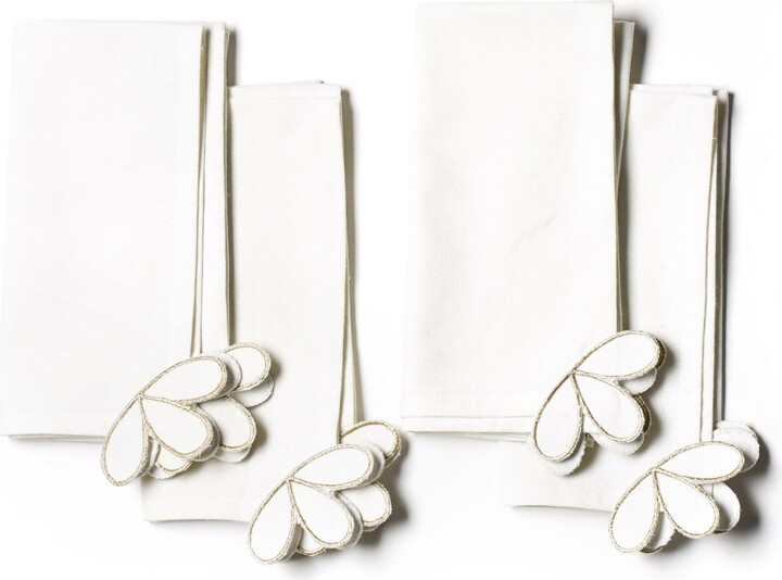 Coton Colors by Laura Johnson Deco Gold Corner Trim Napkin Set/4