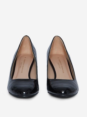 navy almond toe court shoes