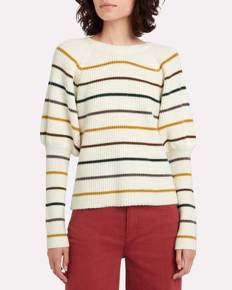 Saylor Keane Puff Sleeve Striped Sweater