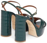 Thumbnail for your product : Malone Souliers Mila Platform Crocodile-effect Leather Sandals - Dark Green