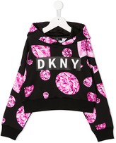 Thumbnail for your product : DKNY Diamond-Print Logo Hoodie