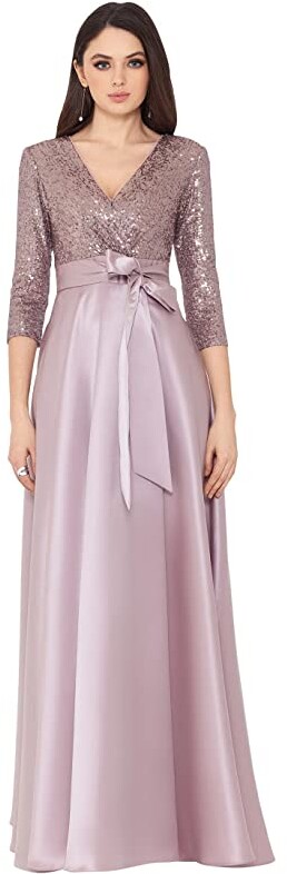 Dress the Population Womens Rachelle Sleeveless Sequin Tulle Fit & Flare Long Ballgown