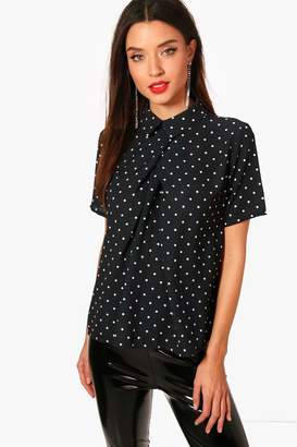 boohoo polka dot blouse