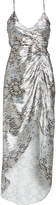 Thumbnail for your product : Bellevue The Label Snakeskin Print Ruched Satin Maxi Dress