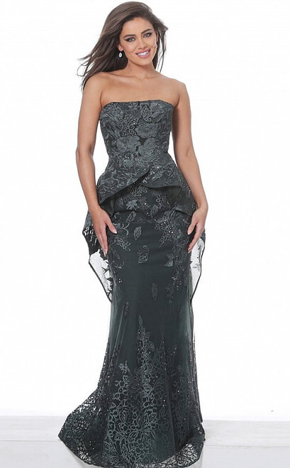 strapless evening gown