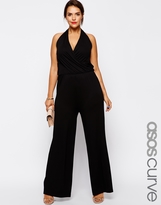 Thumbnail for your product : ASOS CURVE Exclusive Halter Jumpsuit