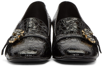 Erdem Black Embellished Loafers