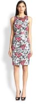 Thumbnail for your product : Kay Unger Embellished Floral Jacquard Sheath Dress