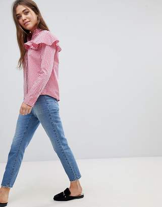 After Market Gingham Ruffle Top