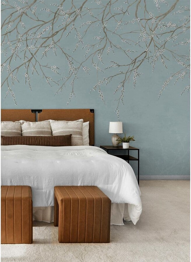 WallPops! Hanami Blue Self Adhesive Mural