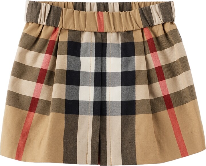 Burberry Baby Beige Exaggerated Check Skirt - ShopStyle