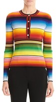 Thumbnail for your product : Carolina Herrera Striped Long-Sleeve Henley Shirt