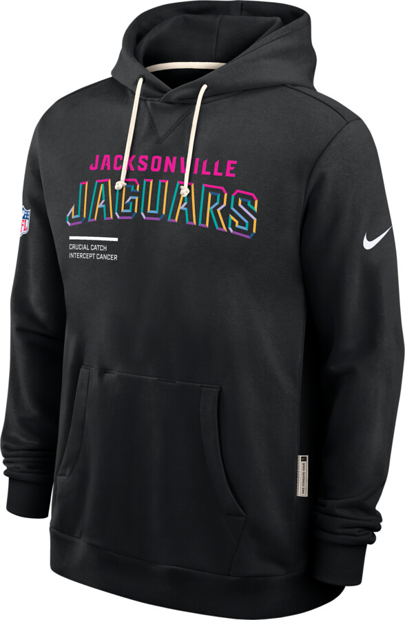 Jacksonville Jaguars Crucial Catch Sideline Nike Men's Dri-FIT NFL Pullover Hoodie in Black | 03AZ00AZUF-HAT