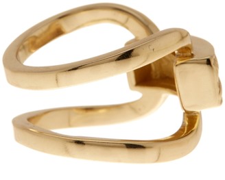 Cole Haan 12K Gold Plated Looped Band Basket Etched Ring - Size 7