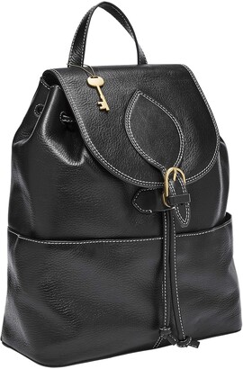 fossil black backpack purse