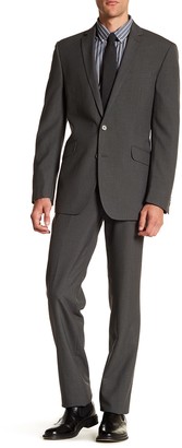 Kenneth Cole New York Solid Grey Two Button Notch Lapel Suit