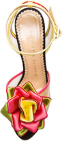 Thumbnail for your product : Charlotte Olympia Pomeline Bloom Mesh & Satin Heels
