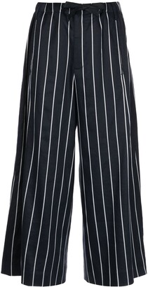 Closed Stripe-Print Wide-Leg Trousers