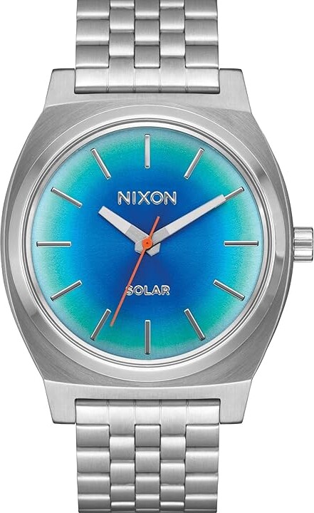 Nixon Time Teller Solar Men's Watches Silver/Rainbow, Silver Tone/Stainless Steel