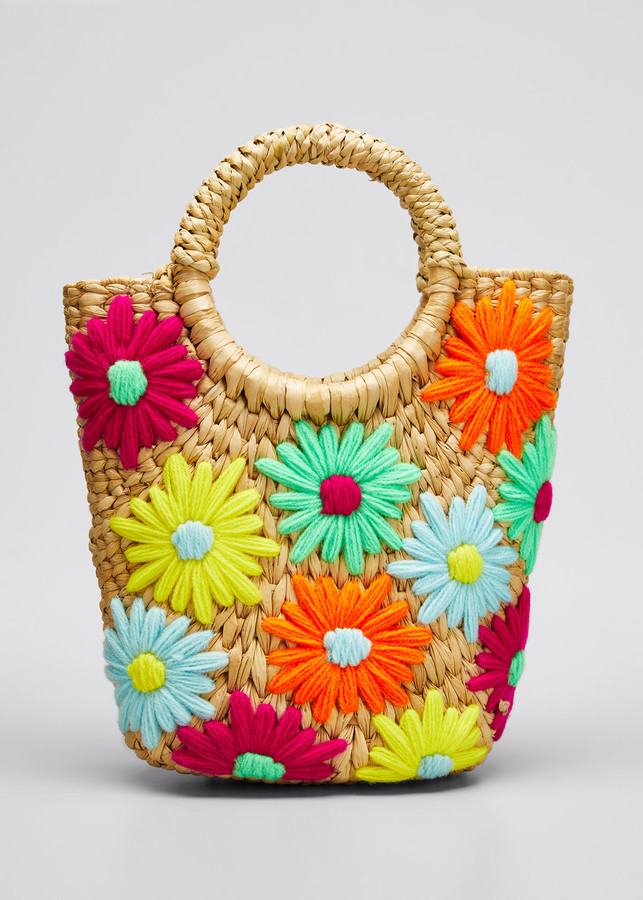 Poolside Susan Mini Embroidered Floral Bucket Mini Tote Bag - ShopStyle